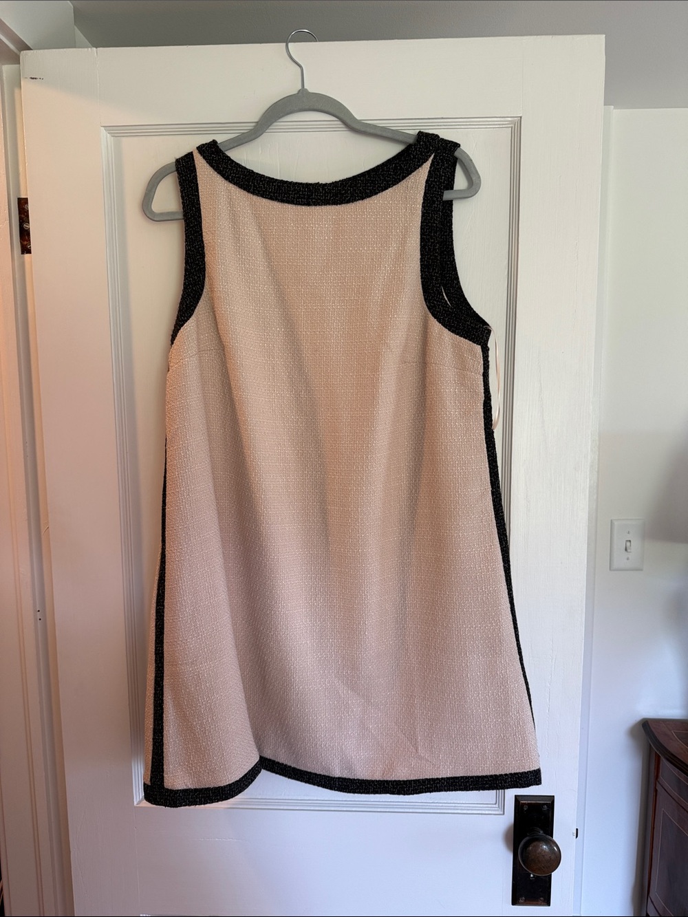 VICI Black and Cream Textured Dress with Contrast Trim